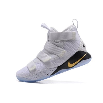 Nike Erkek Lebron Soldier 11 Beyaz / Metal Altın / Siyah Basketbol Ayakkabısı Türkiye - 7JCEYRWX